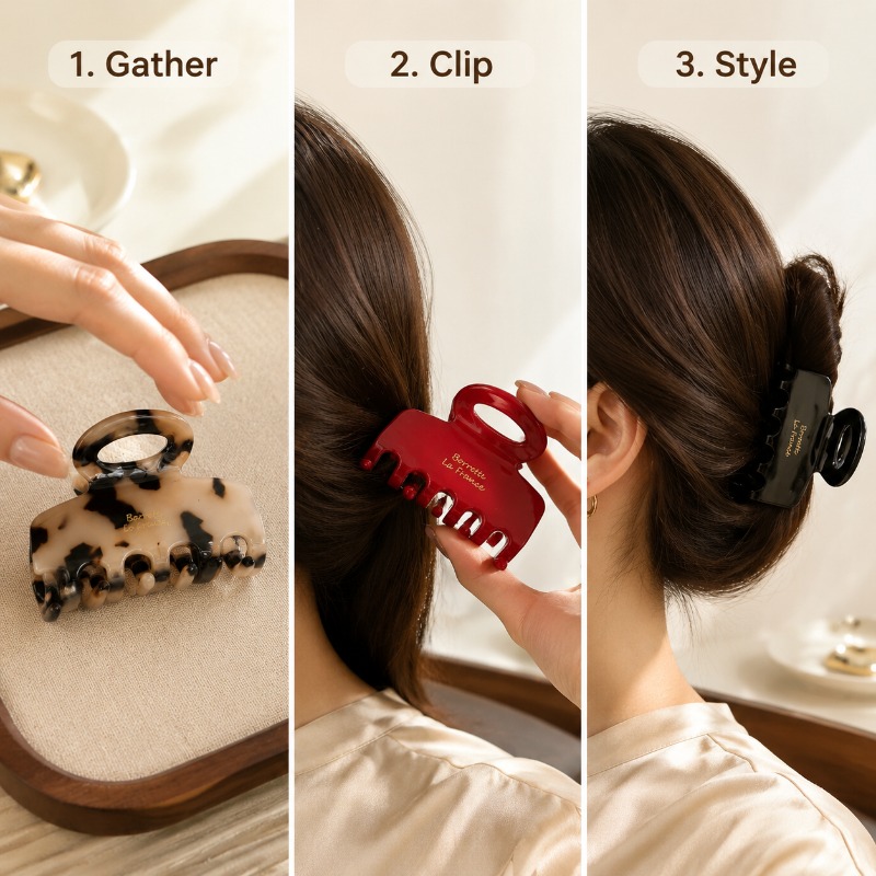 French Medium Hair Claw Clips  - Travel Accessories Aesthetic review and price