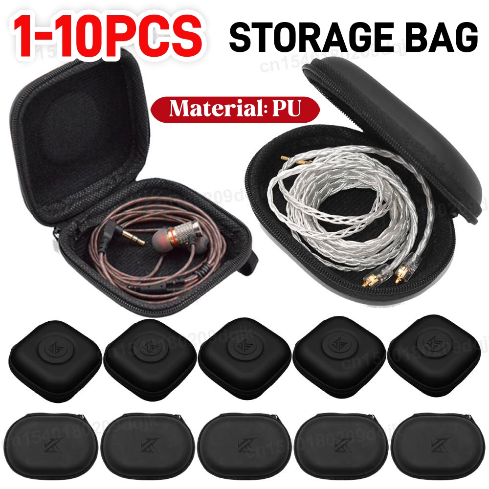 1-10PCS KZ Earphones Case PU L - Travel Accessories Organizer Bag review and price