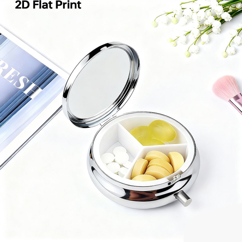 (Flat) 1pc portable round meta - Travel Accessories As Gifts review and price