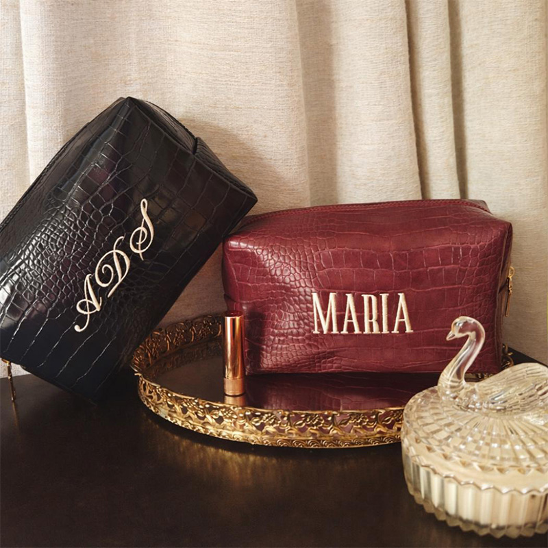 Embroidered Croc Makeup Bag Pe - Travel Accessories Ideas review and price